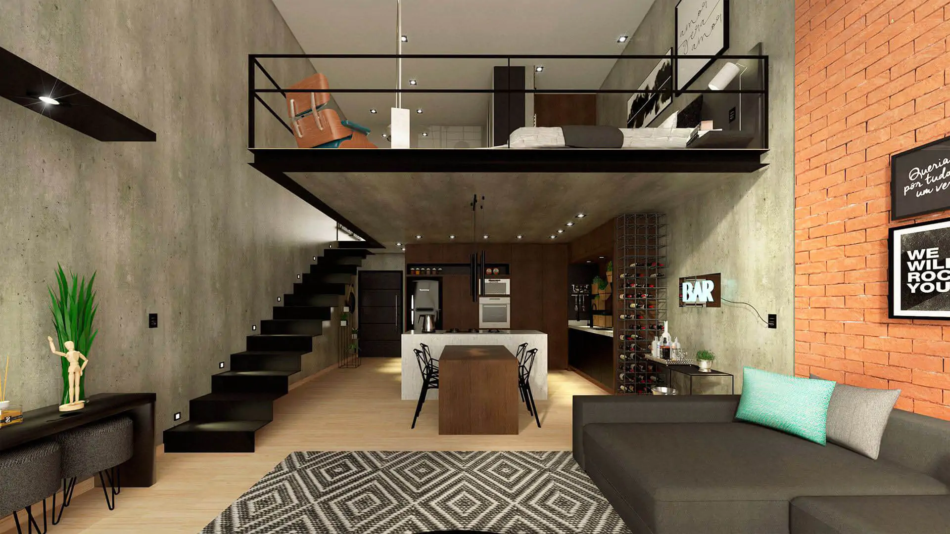 Loft House Interior Design in Bangladesh (6)