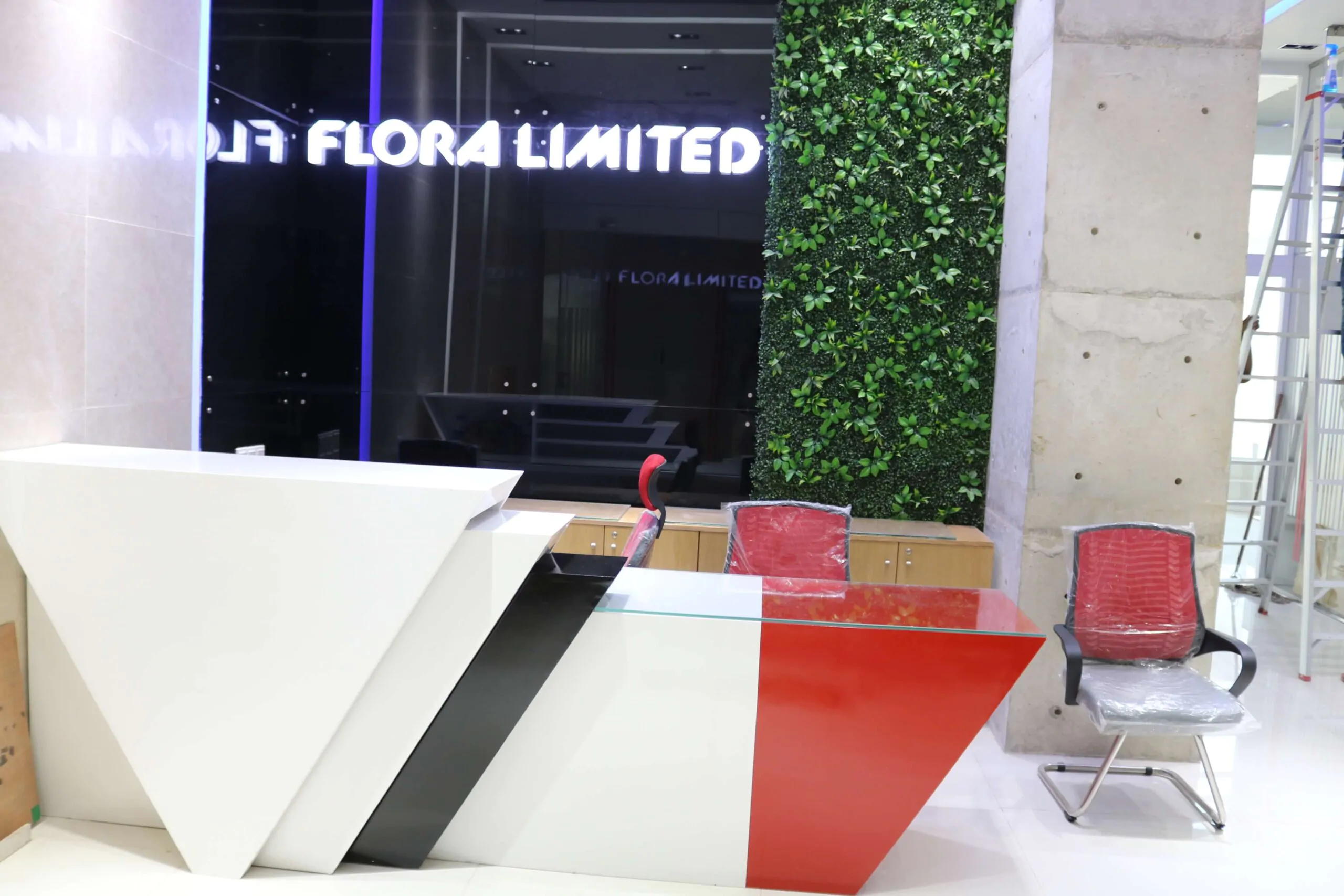 Flora Head Office Gulshan Complete Project Reception Front Desk Interior Design (1)